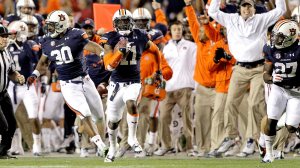 Chris Davis returns a missed field goal 109 yards to give Auburn and improbably victory over Alabama.